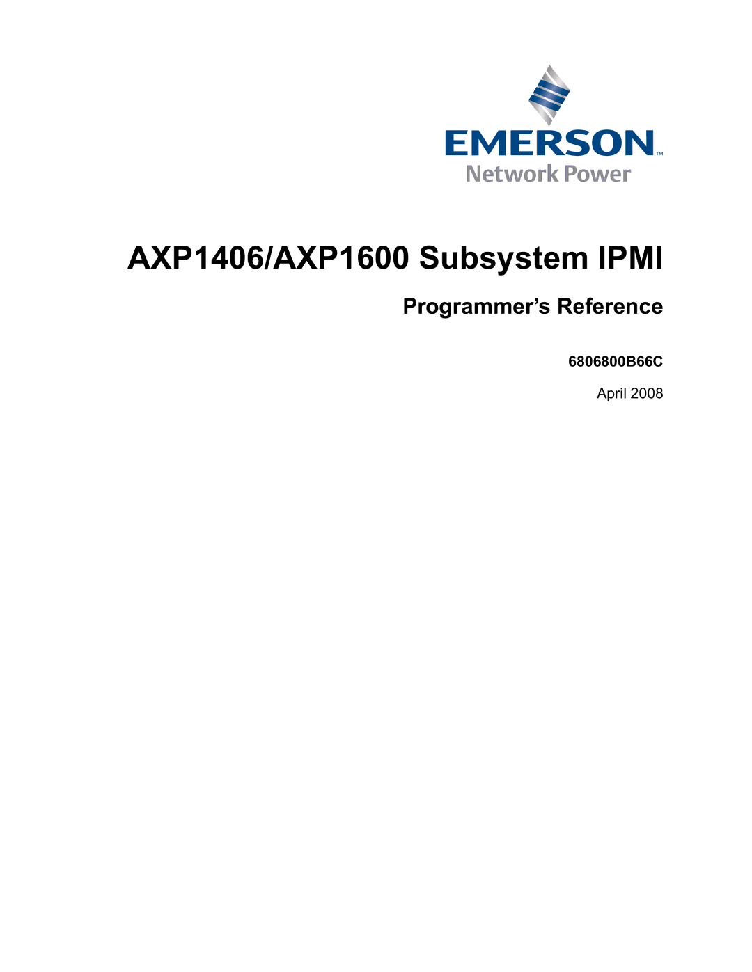 Emerson manual AXP1406/AXP1600 Subsystem Ipmi 