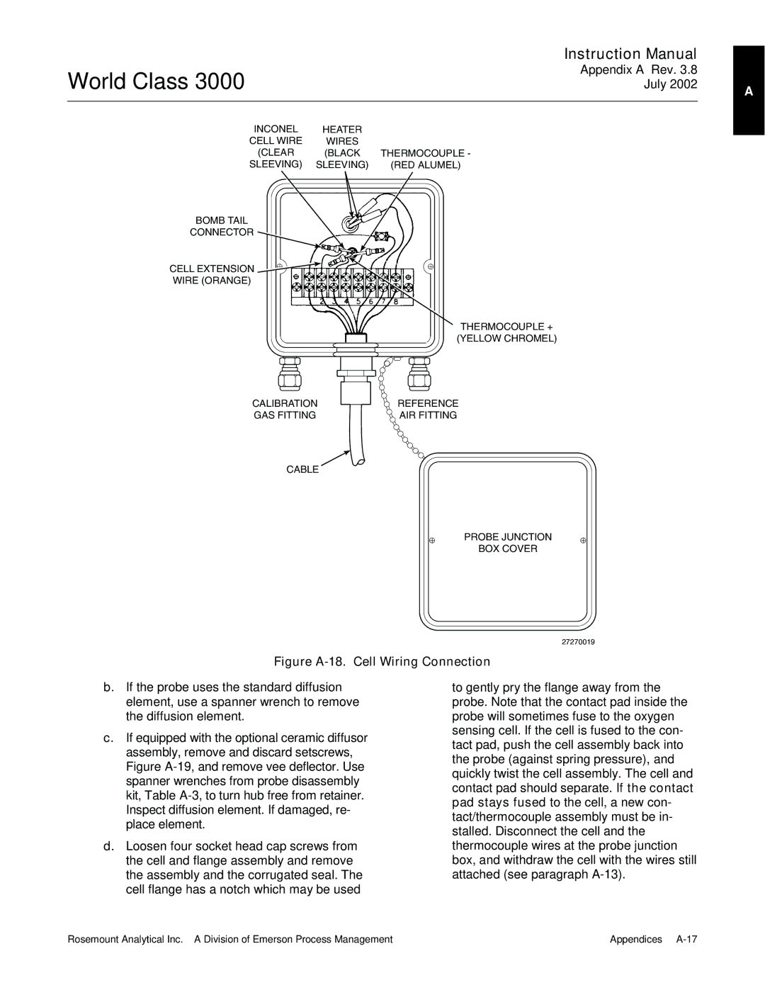 Emerson B-106-300NH instruction manual Figure A-18. Cell Wiring Connection 