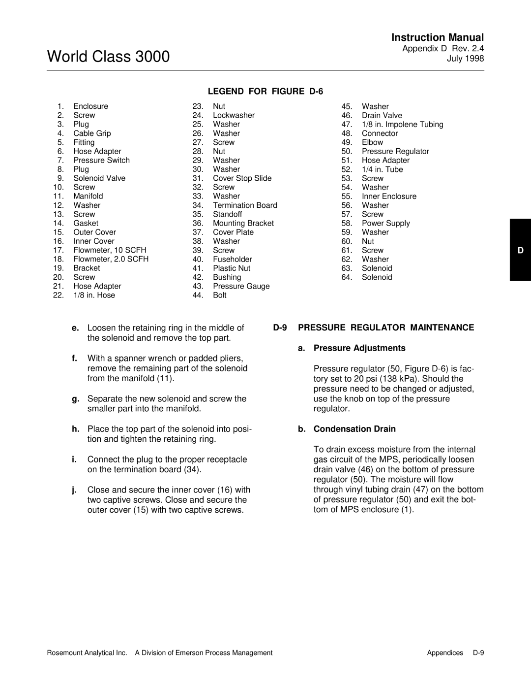 Emerson B-106-300NH instruction manual Pressure Regulator Maintenance 