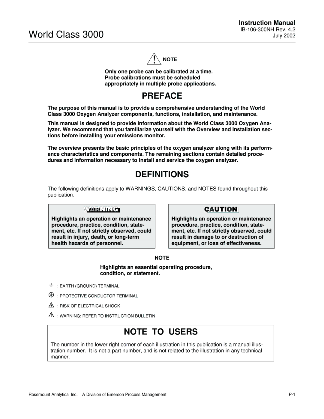 Emerson B-106-300NH instruction manual Preface, Definitions 