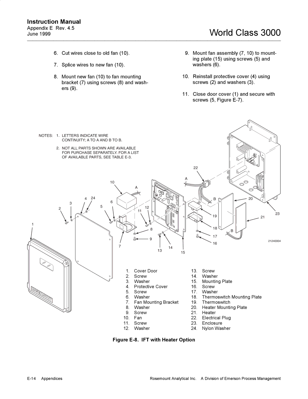 Emerson B-106-300NH instruction manual Figure E-8. IFT with Heater Option 