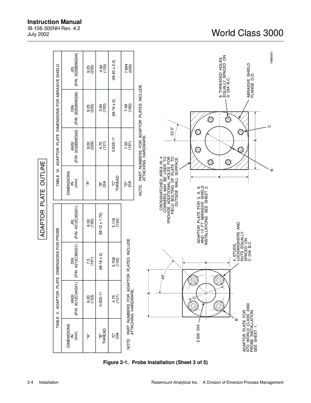 Emerson B-106-300NH instruction manual Probe Installation Sheet 3 