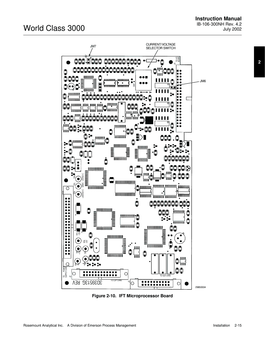 Emerson B-106-300NH instruction manual IFT Microprocessor Board 