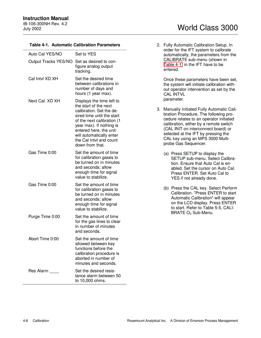 Emerson B-106-300NH instruction manual Automatic Calibration Parameters, Figure analog output 