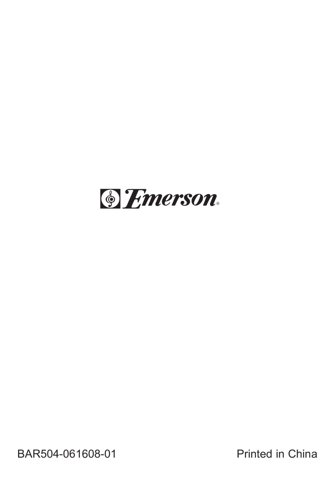 Emerson owner manual BAR504-061608-01 