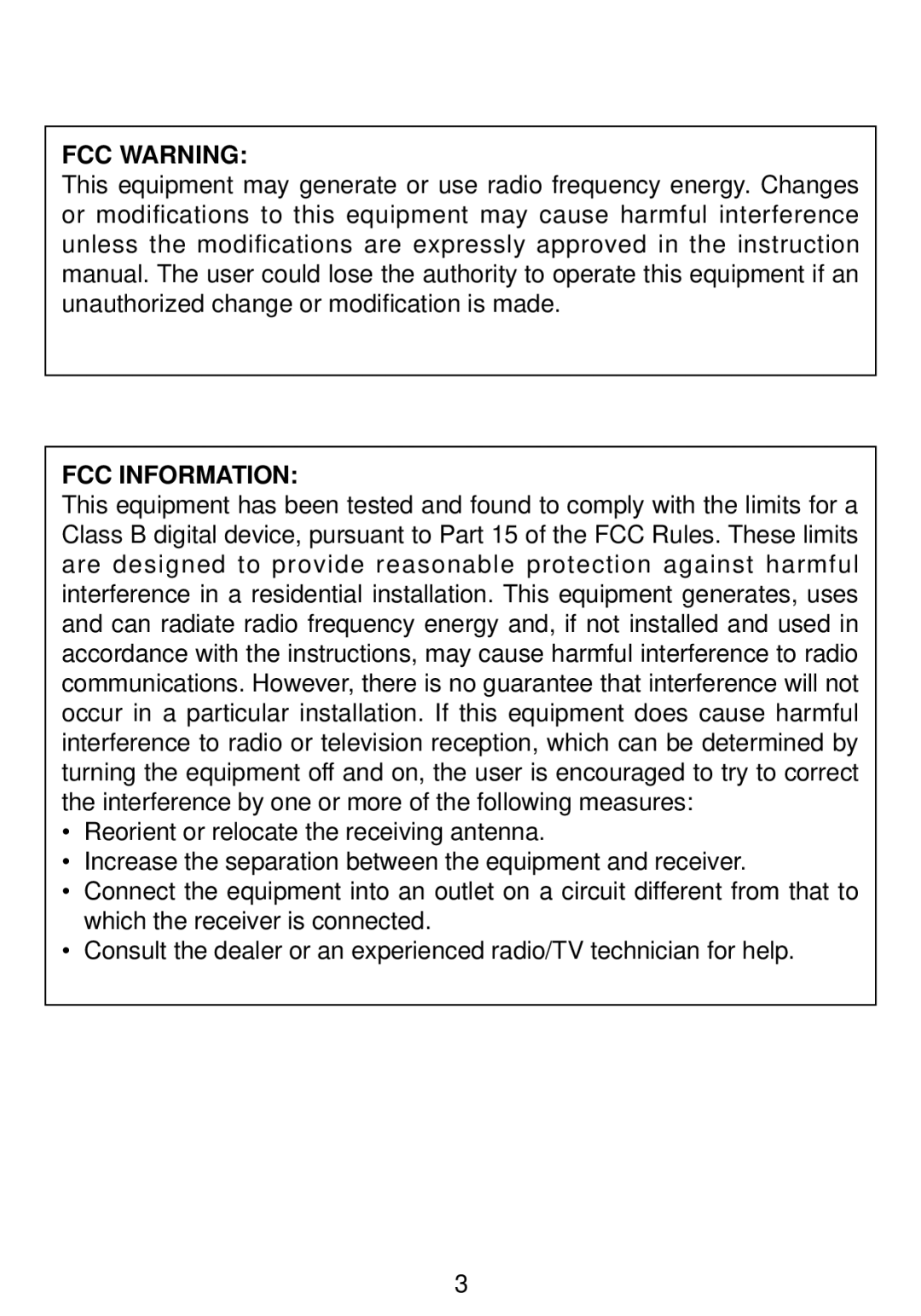 Emerson BAR805 owner manual FCC Warning FCC Information 