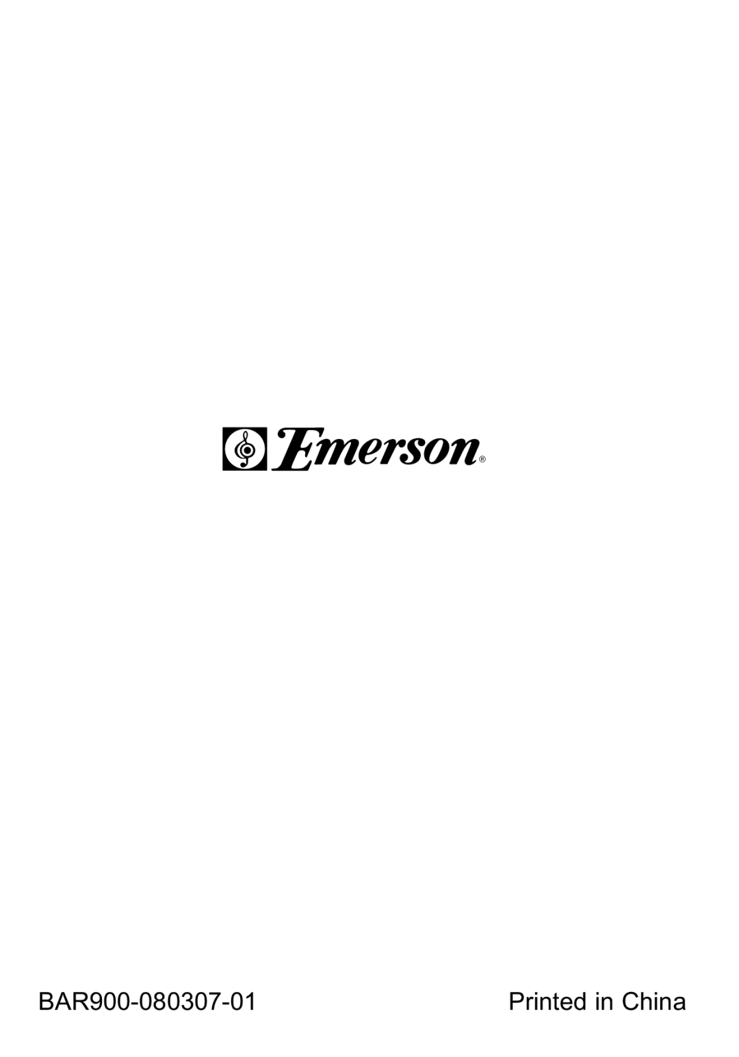 Emerson owner manual BAR900-080307-01 