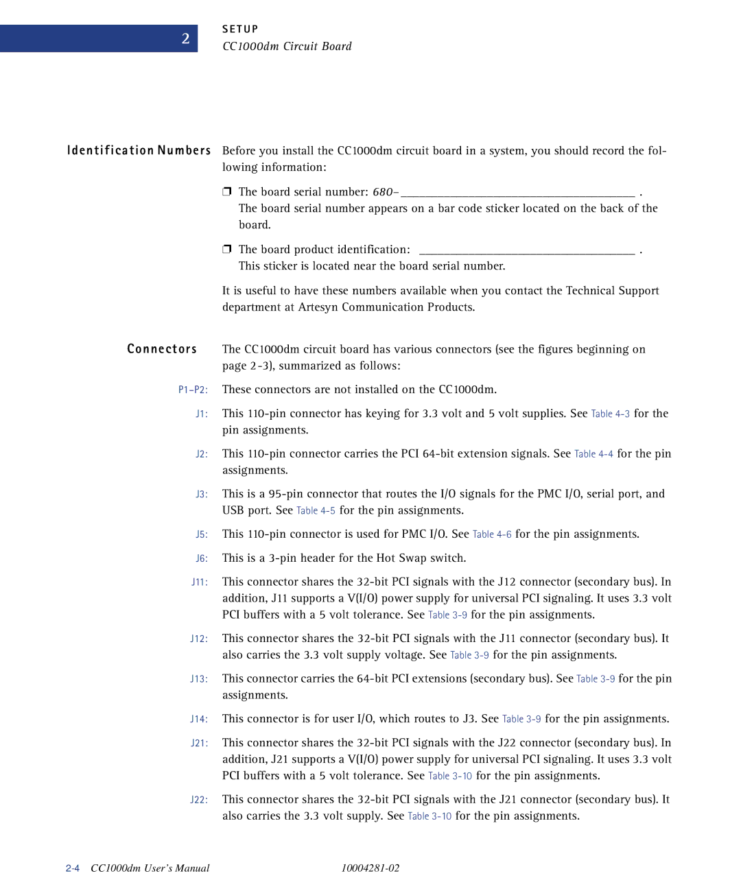 Emerson CC1000DM user manual Identification Numbers Connectors 