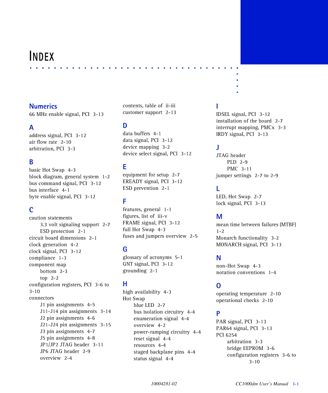 Emerson CC1000DM user manual Index 