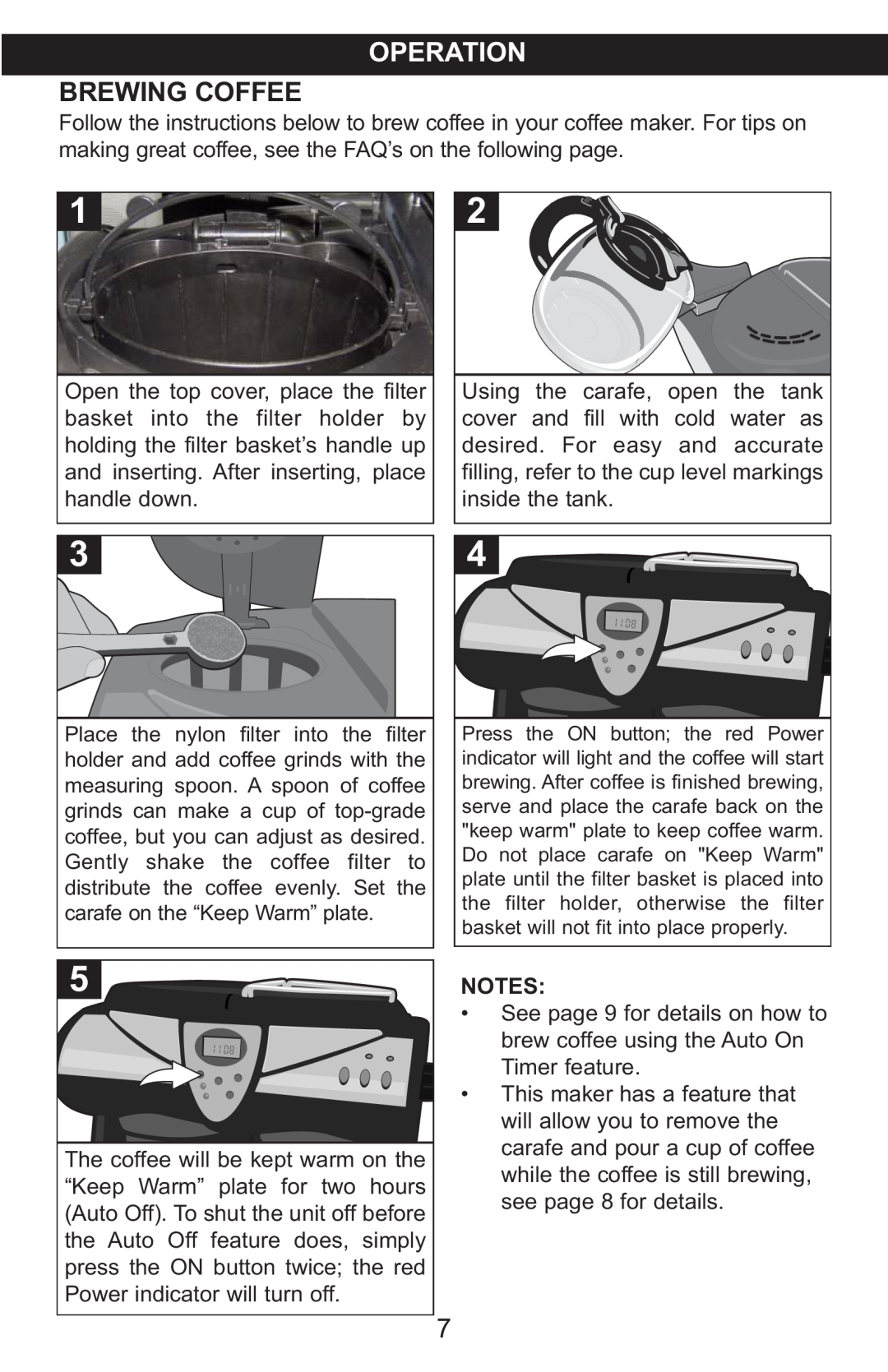 Emerson CCM901 manual Brewing Coffee, Operation 