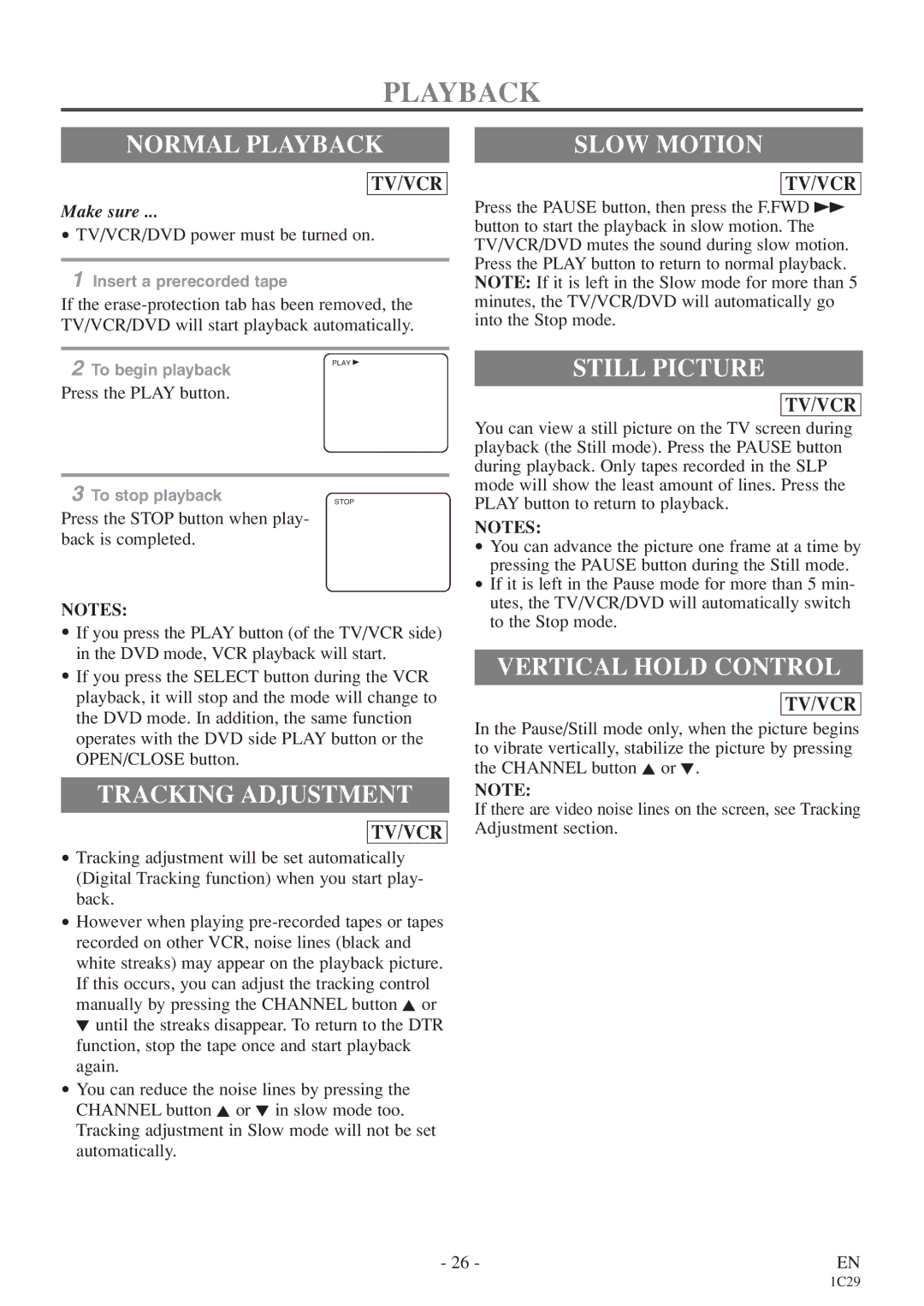 Emerson CETD204 owner manual Playback 