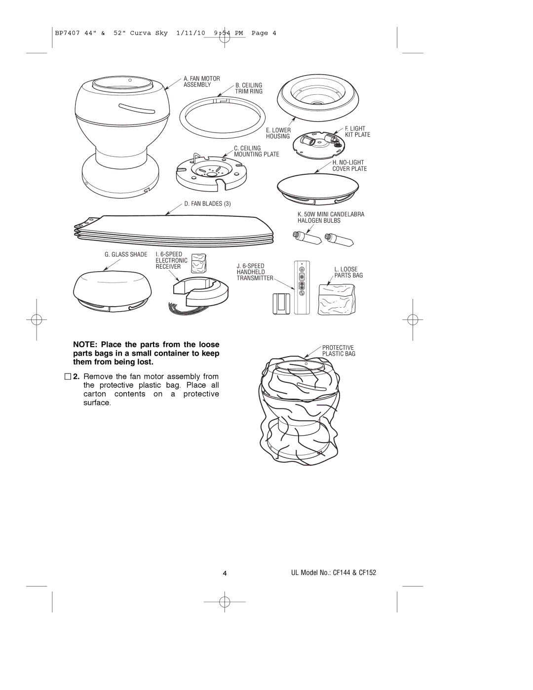 Emerson CF152CRM00, CF144WW00, CF152BS00, CF152ORB00, CF152WW00, CF144ORB00, CF144CRM00 Light KIT Plate NO-LIGHT Cover Plate 