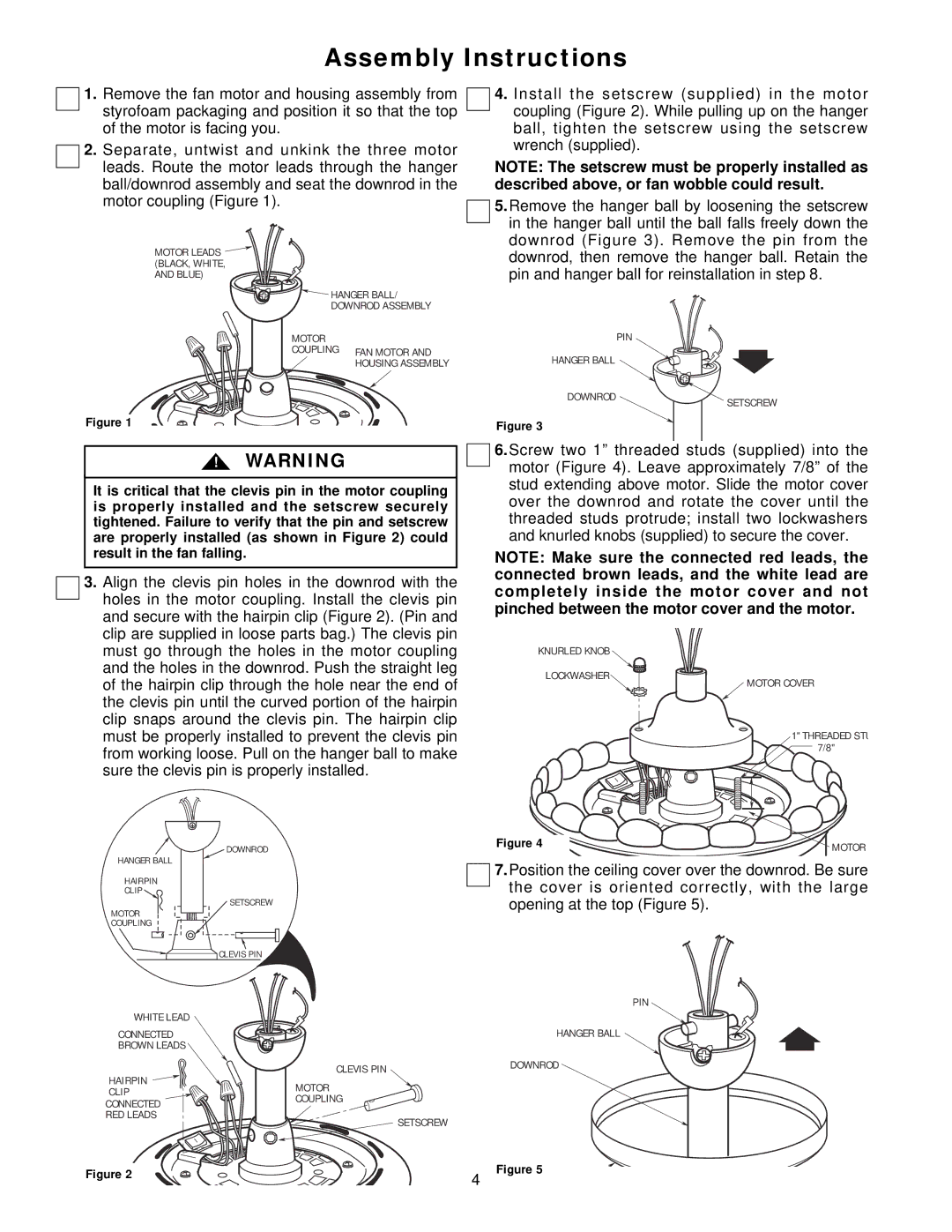 Emerson CF2000PW02, CF2000AB02, CF2000AW02, CF2000WB02, CF2000BC02, CF2000WW02, CF2000ORB02 owner manual Assembly Instructions 