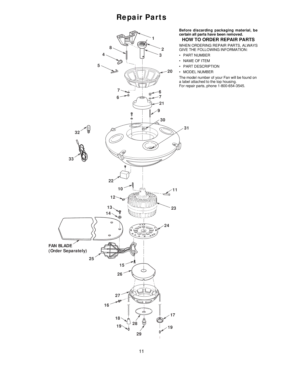 Emerson CF24000SCK00, CF2400BZH00, CF2400BC00, CF2400AB00, CF2400WB00, CF2400PW00, CF2400ORB00 HOW to Order Repair Parts 