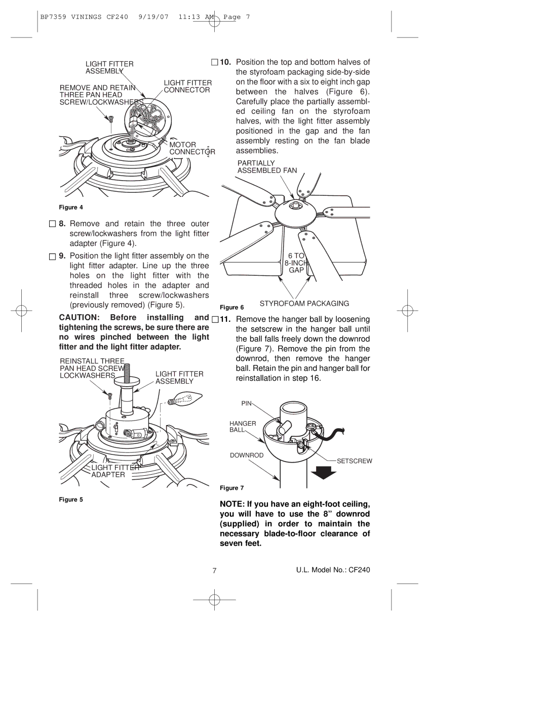 Emerson CF240ATB00 owner manual Previously removed Figure 