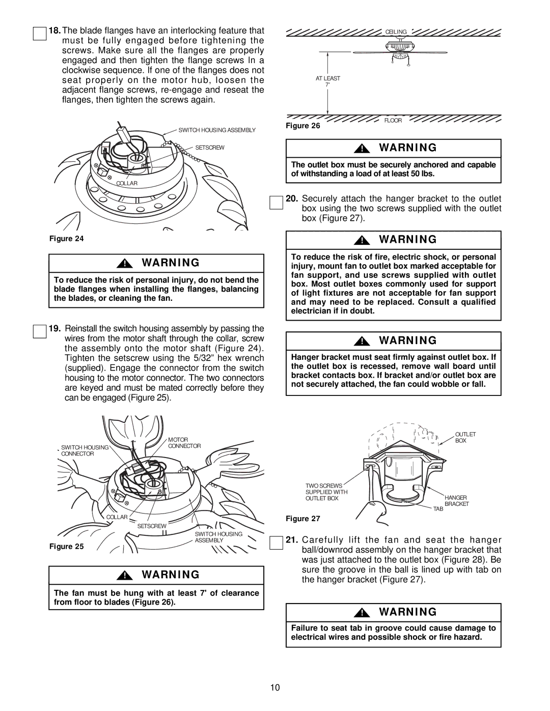 Emerson CF2500TG01, CF2500HTW01, CF2500S01, CF2500OB01 owner manual Switch Housing 