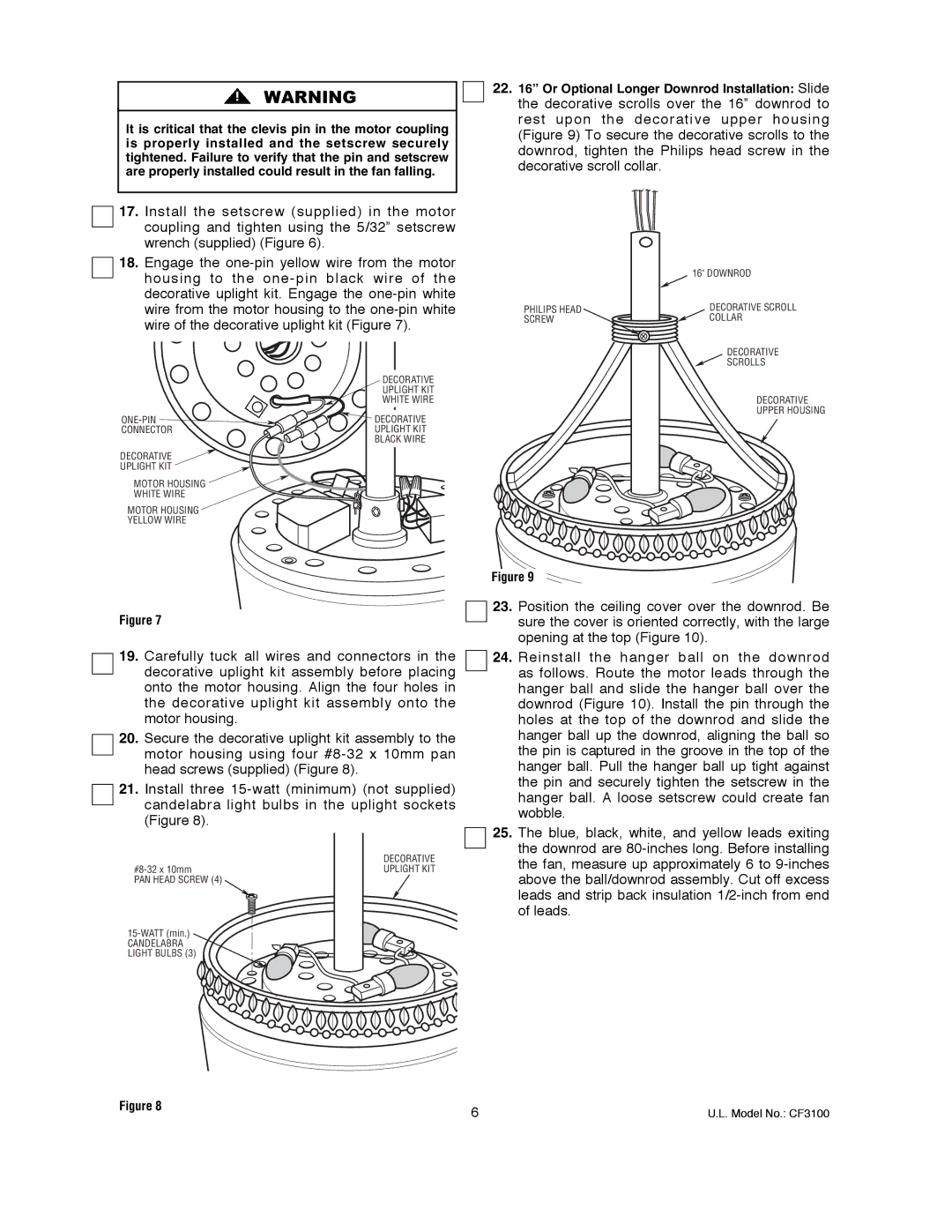 Emerson CF3100AGW00 owner manual One-Pin 