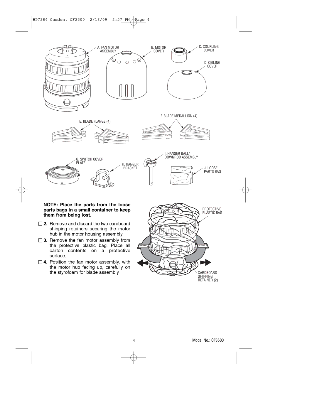 Emerson CF3600AP, CF3600ORH owner manual Loose 