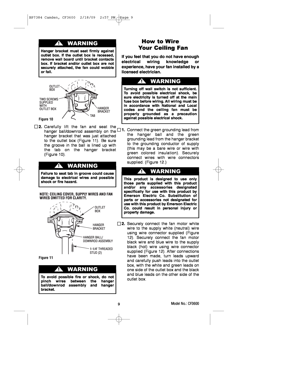 Emerson CF3600ORH, CF3600AP owner manual How to Wire Your Ceiling Fan 