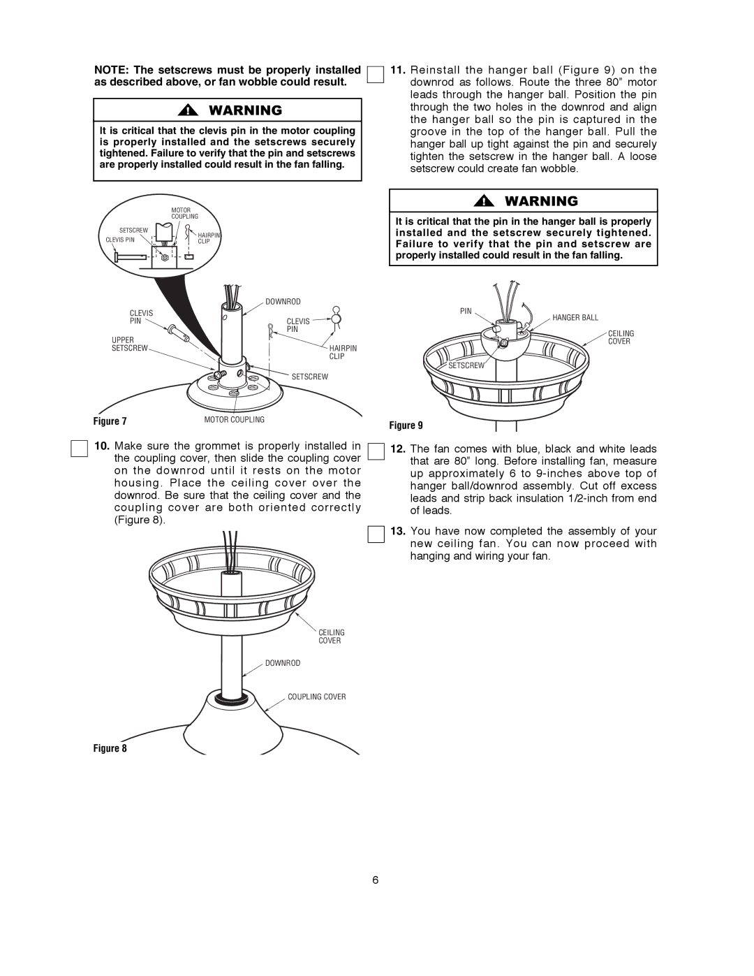 Emerson CF452GES00, CF452GBZ00, CF452BS00, CF452ORB00, CF452AP00, CF452AW00 owner manual Ceiling Cover Downrod Coupling Cover 