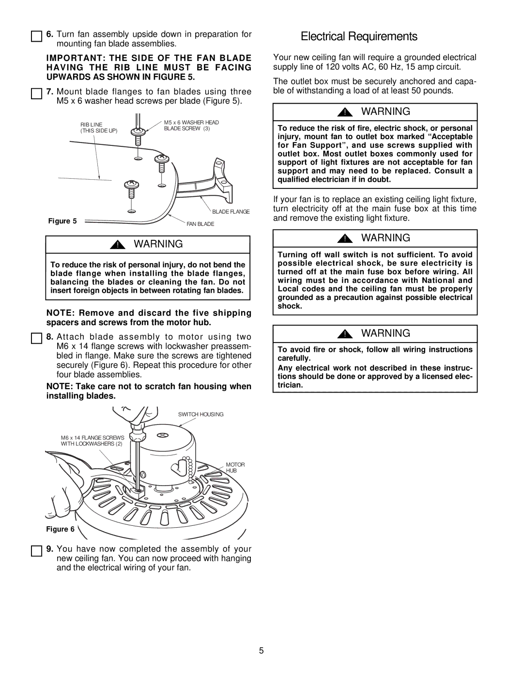 Emerson CF654OB00, CF654WW00, CF654WB00, CF654AW00, CF654ORB00 owner manual Electrical Requirements 