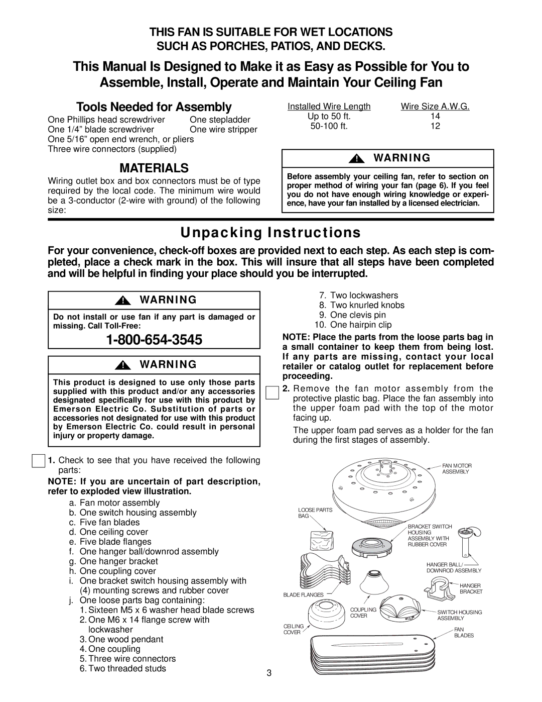 Emerson CF690ORB00, CF690CK00 warranty Unpacking Instructions, Tools Needed for Assembly 