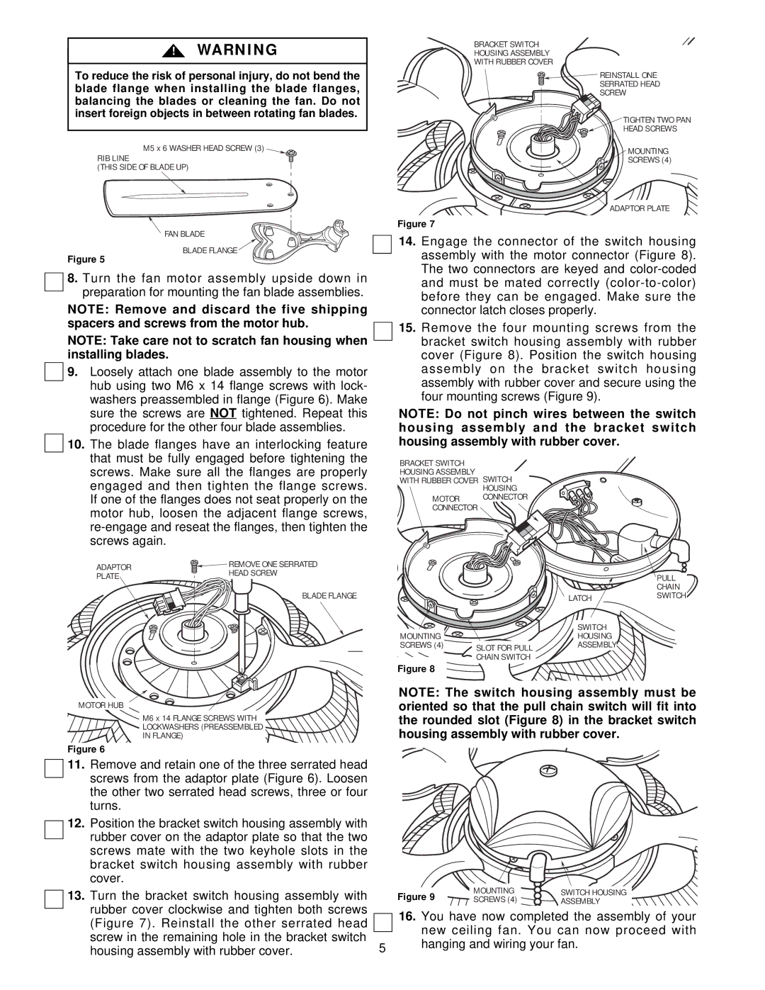 Emerson CF690ORB00, CF690CK00 warranty RIB Line This Side of Blade UP FAN Blade Blade Flange 