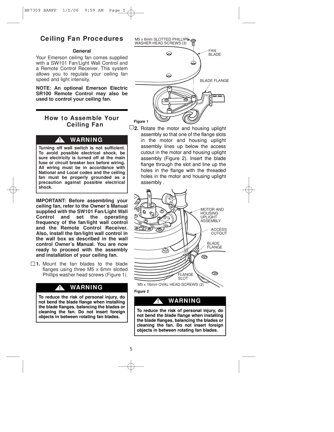 Emerson CF720PW00, CF720ORB00, CF720WB00 owner manual How to Assemble Your Ceiling Fan 