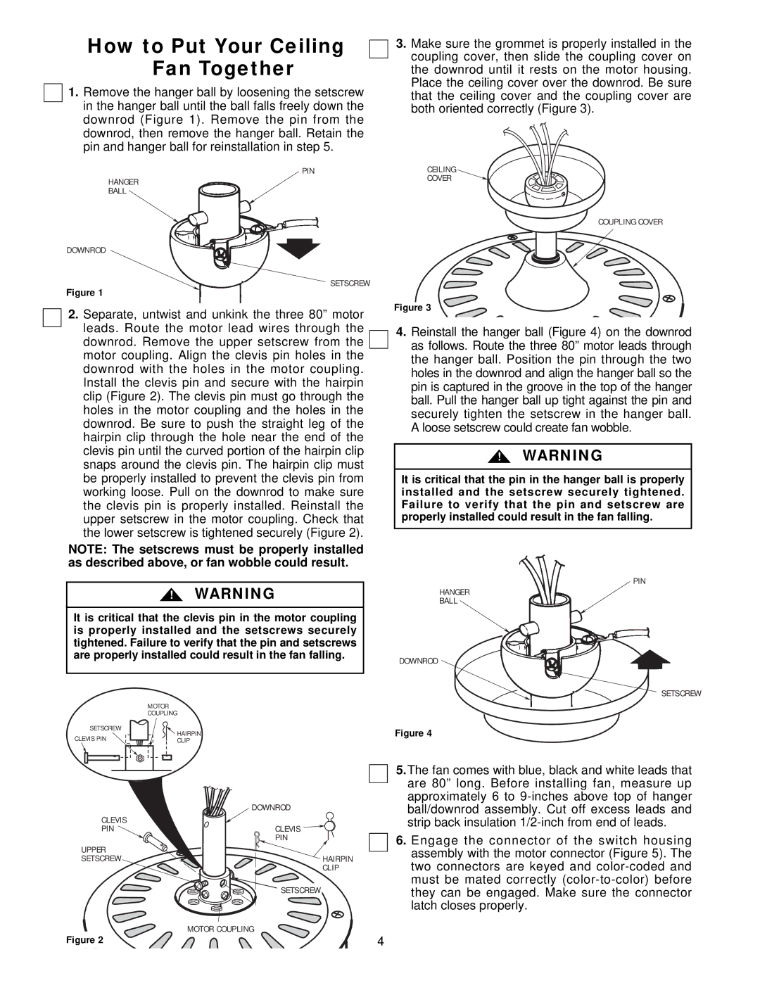 Emerson CF759AB00, CF759HTW00, CF759WW00, CF759OB00, CF759BS00, CF759TG00, CF759PB00 How to Put Your Ceiling Fan Together 