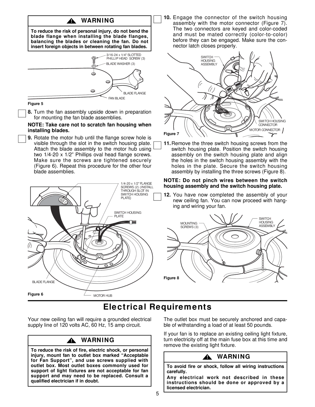 Emerson CF770AW01, CF770TG01, CF770BS01, CF770OB01, CF770BC01, CF770WW01, CF770ORB01 owner manual Electrical Requirements 