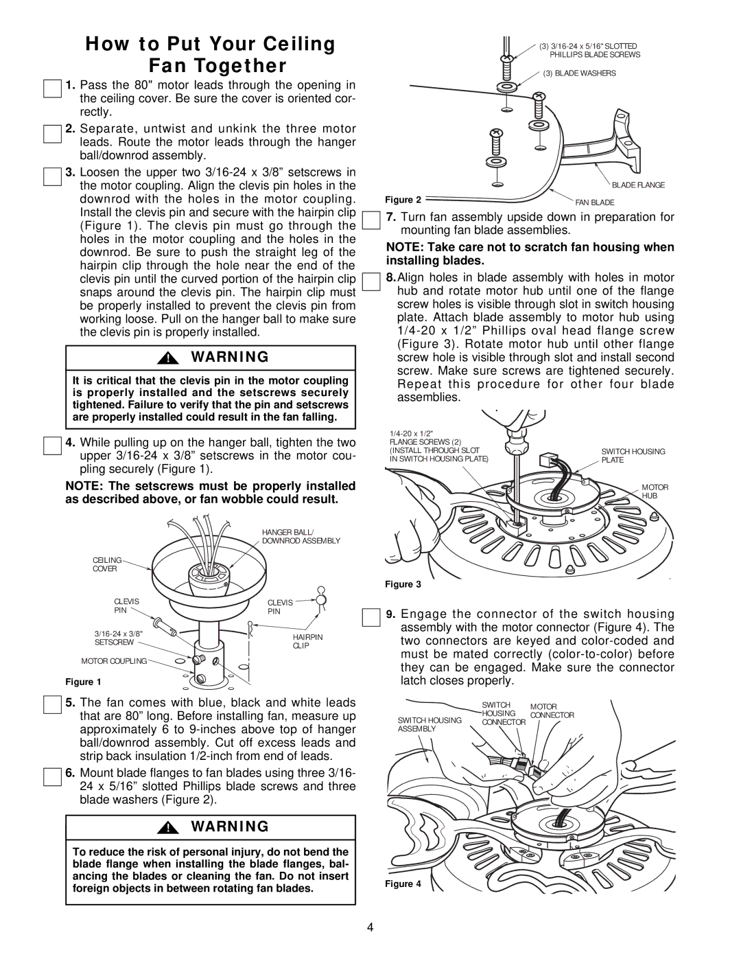 Emerson CF796HGMO0, CF796CW0, CF796MP0 warranty How to Put Your Ceiling Fan Together 