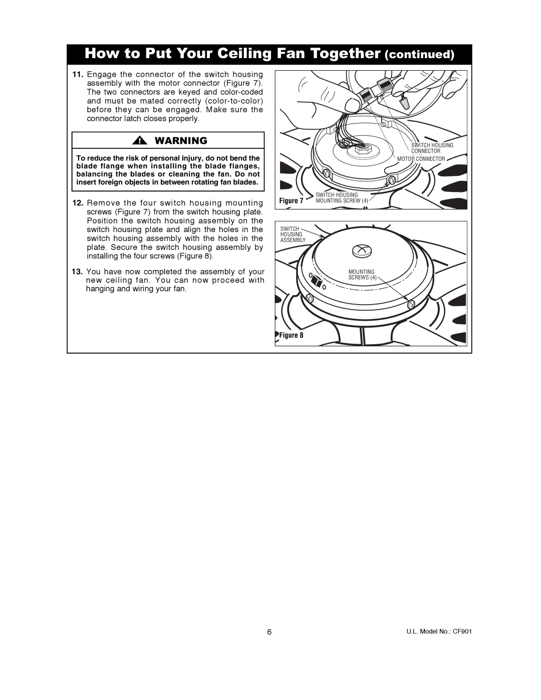 Emerson CF901CK00, CF901ORB00, CF901VNB00, CF901BS00, CF901GES00 owner manual Connector 