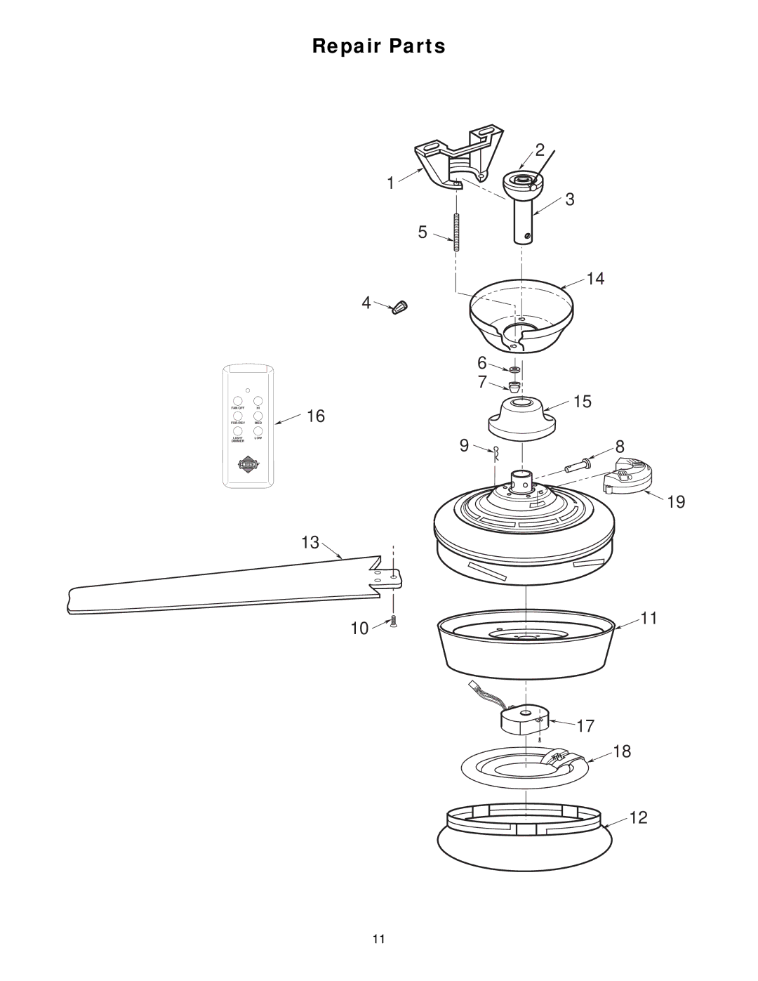 Emerson CF929BS 00, CF929WW 00 owner manual Repair Parts 