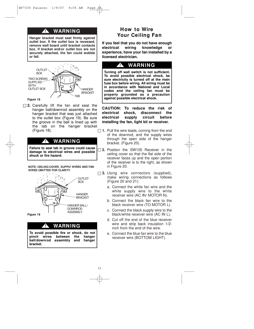 Emerson CF943 owner manual How to Wire Your Ceiling Fan 