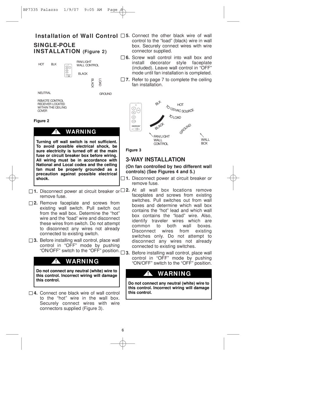 Emerson CF943 owner manual WAY Installation 