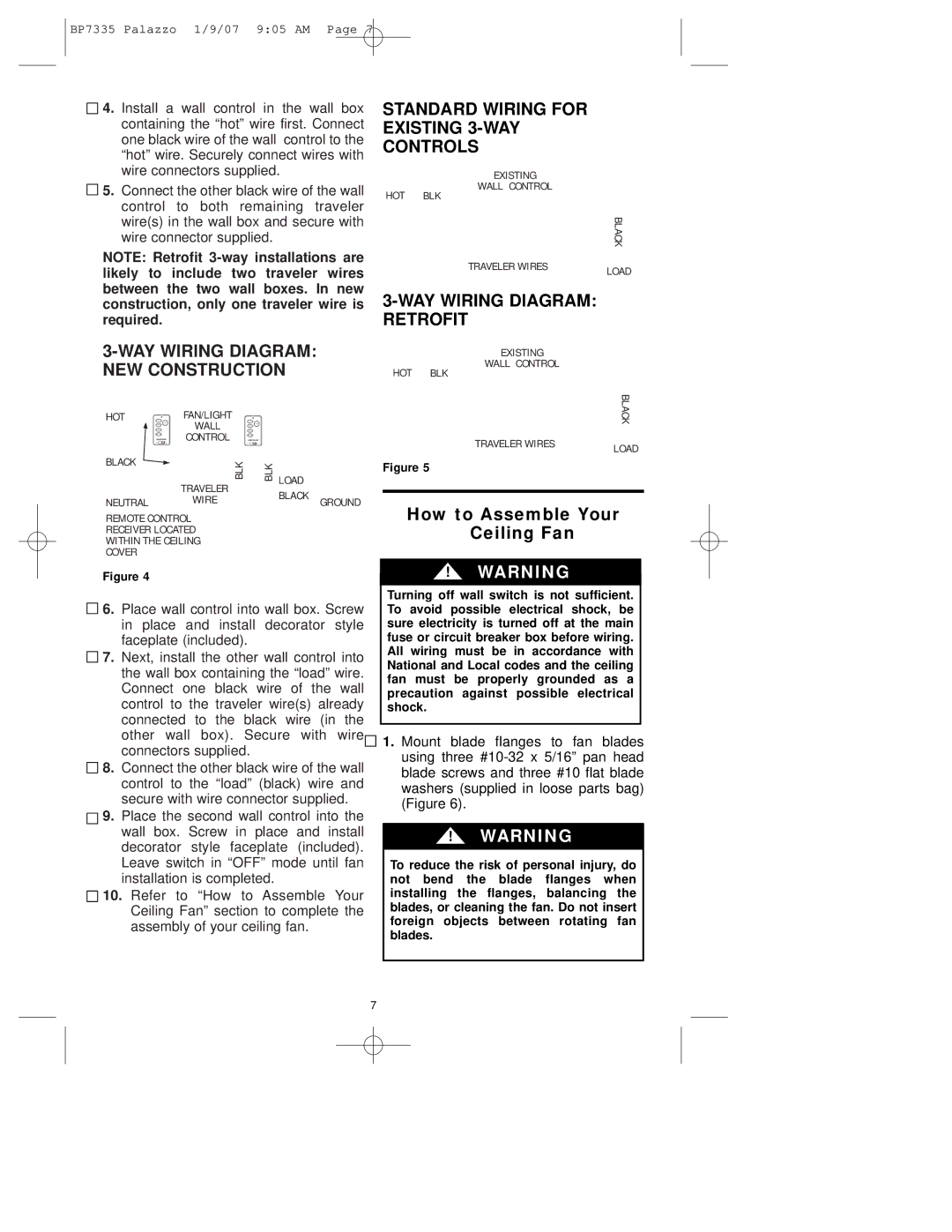 Emerson CF943 owner manual WAY WIRlNG Diagram NEW Construction, How to Assemble Your, Ceiling Fan 