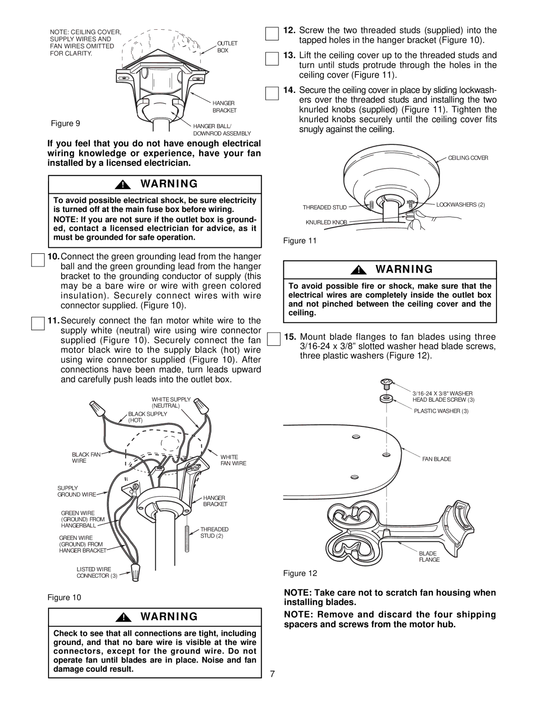 Emerson CF945AB, CF945WB, CF945PW, CF945HTW owner manual Supply Wires 