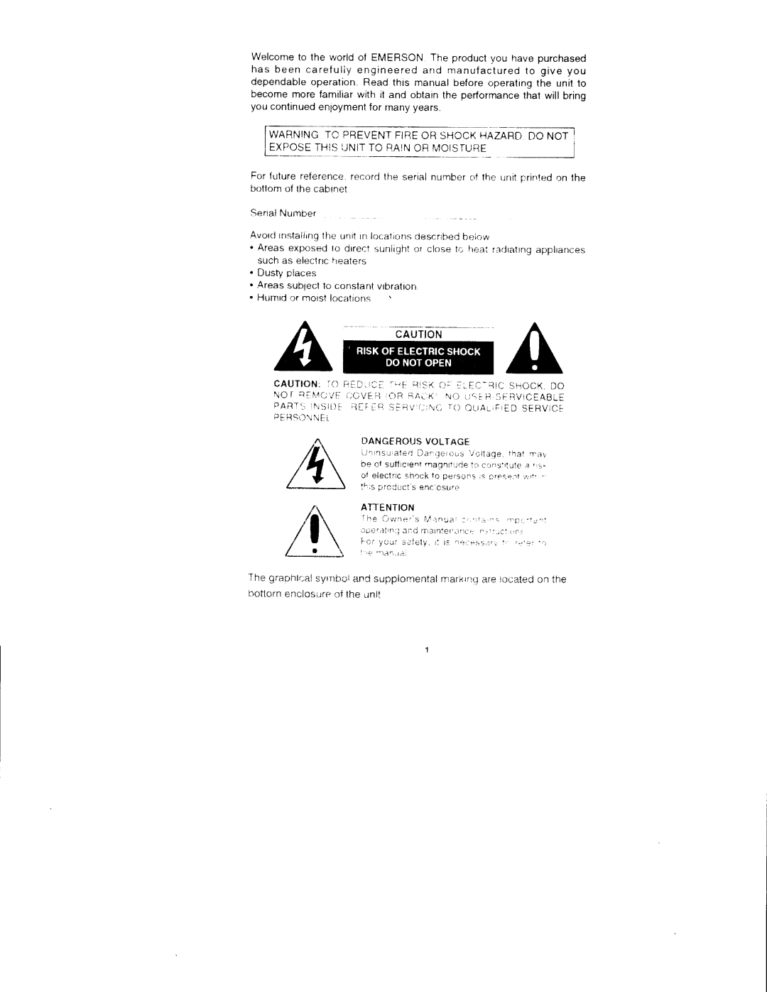 Emerson CK5027 manual Warisng-To, PREVENTFIiFORSHOCKHAZARJDO.- NOiI, U T I O N 