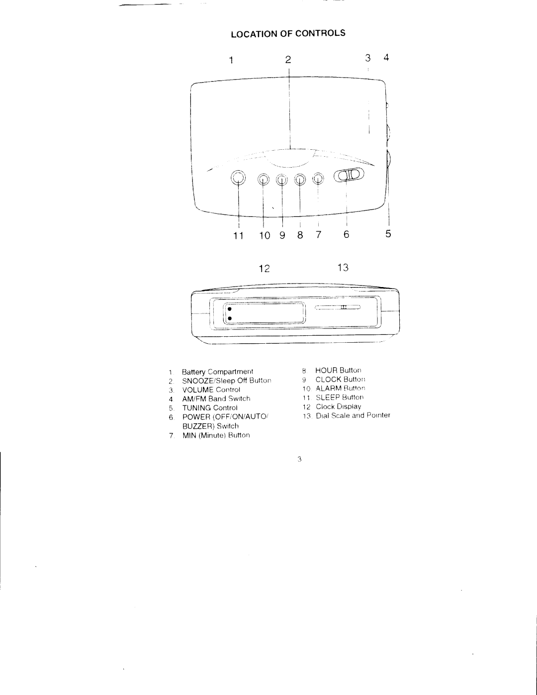 Emerson CK5027 manual HOURButtorr, CLCCKButtoii 