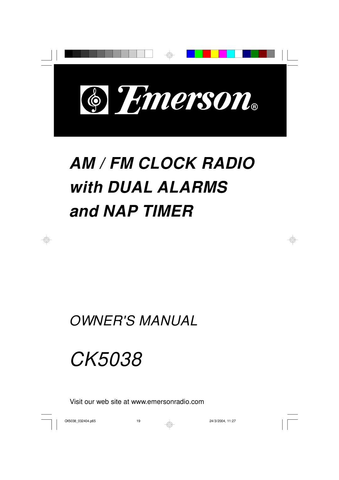 Emerson CK5038 owner manual 