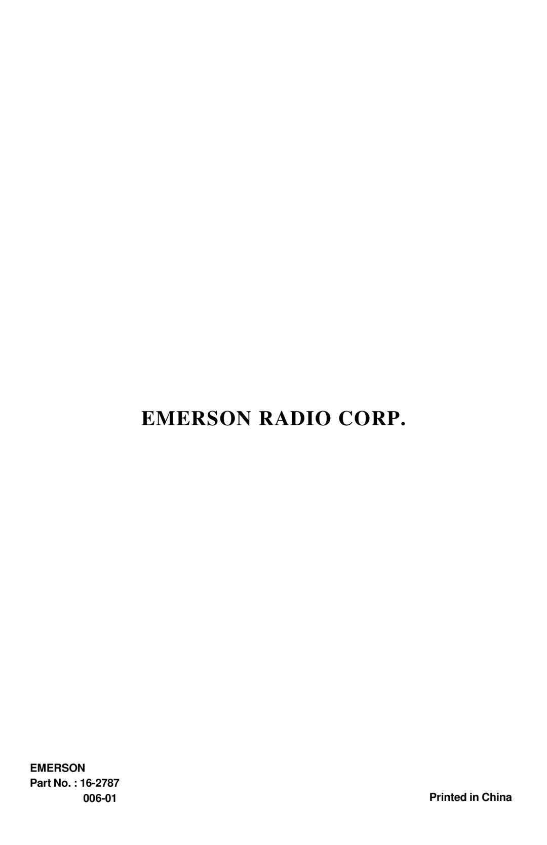 Emerson CK5238 owner manual Emerson Radio Corp 