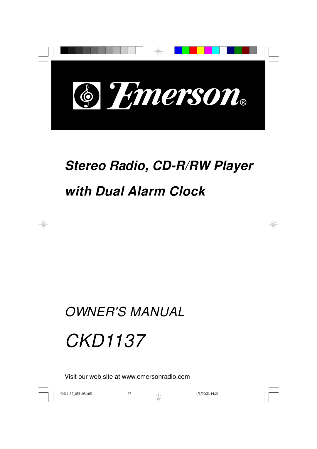 Emerson CKD1137 owner manual 