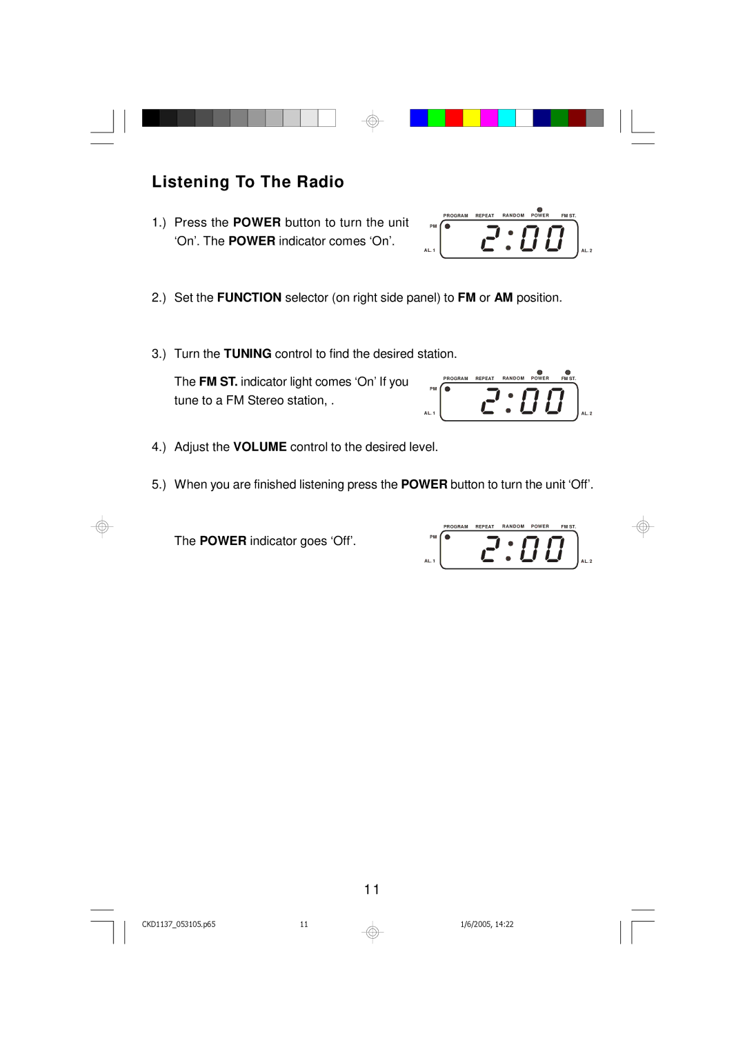 Emerson CKD1137 owner manual Listening To The Radio 