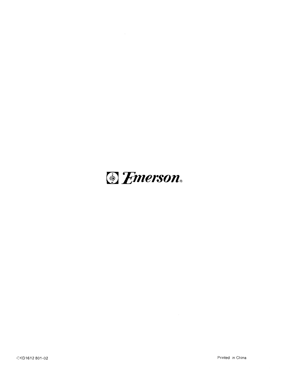 Emerson CKD1612 manual @Wer,ton 