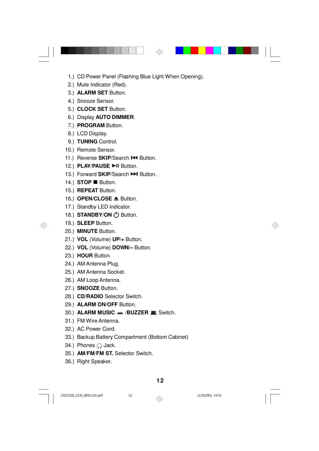 Emerson CKD2328, CKD2330 owner manual Play/Pause 