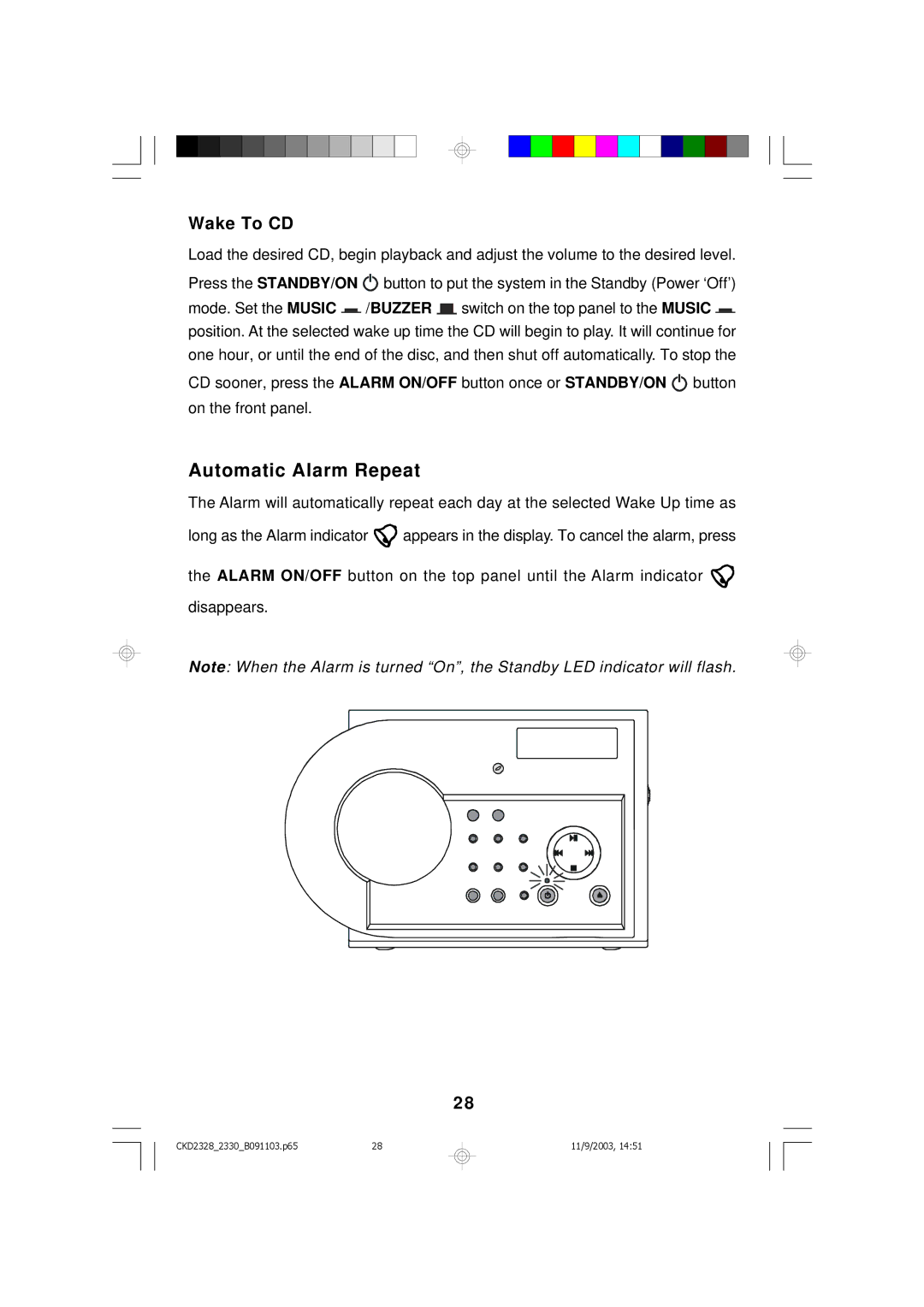 Emerson CKD2328, CKD2330 owner manual Automatic Alarm Repeat, Wake To CD 