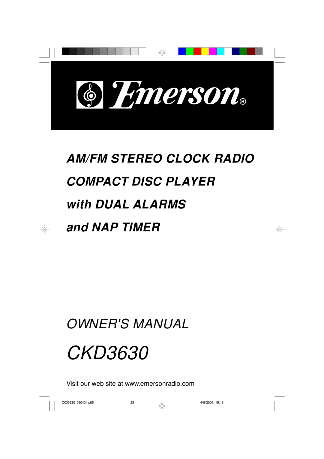 Emerson CKD3630 owner manual 