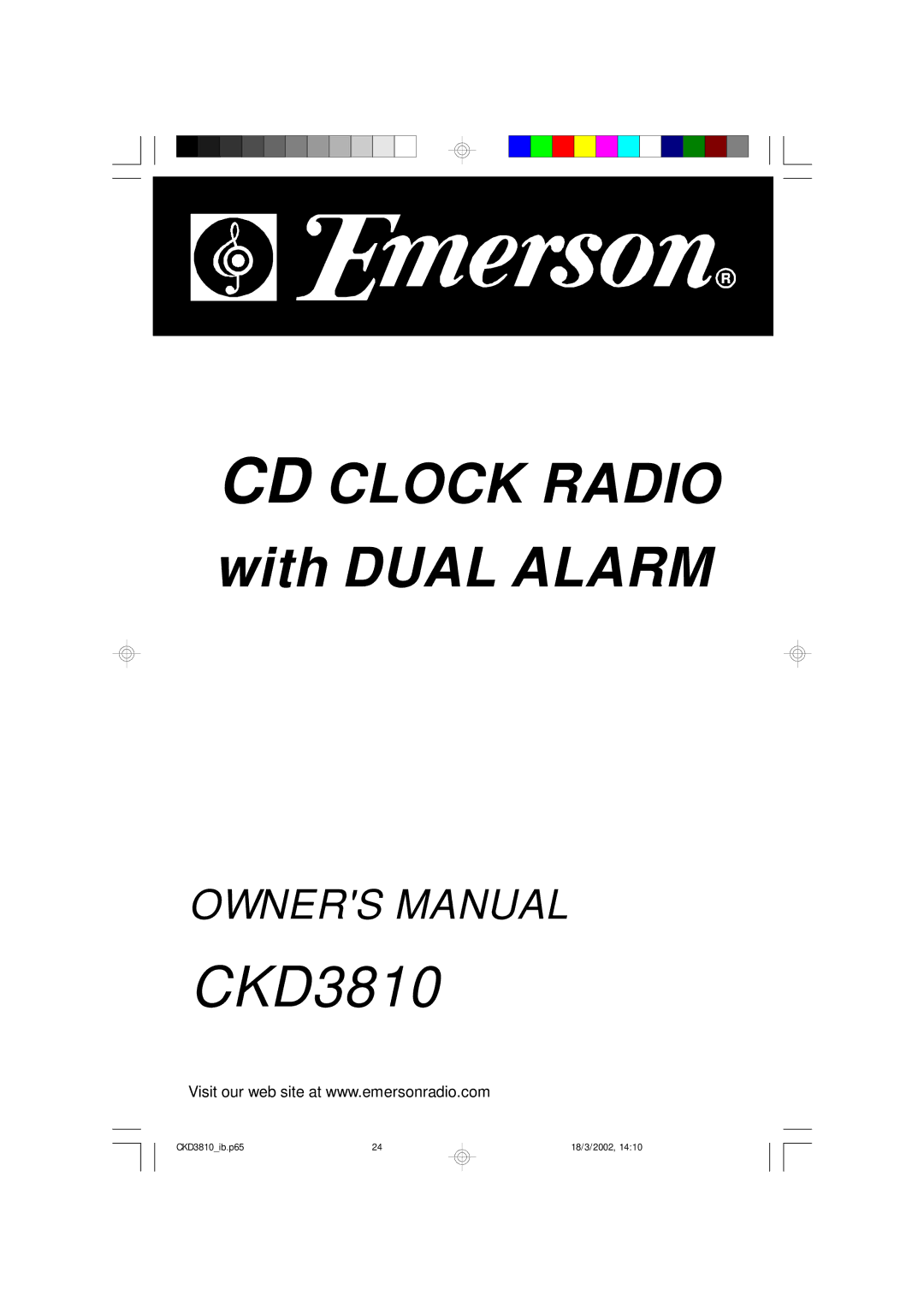 Emerson CKD3810 owner manual 