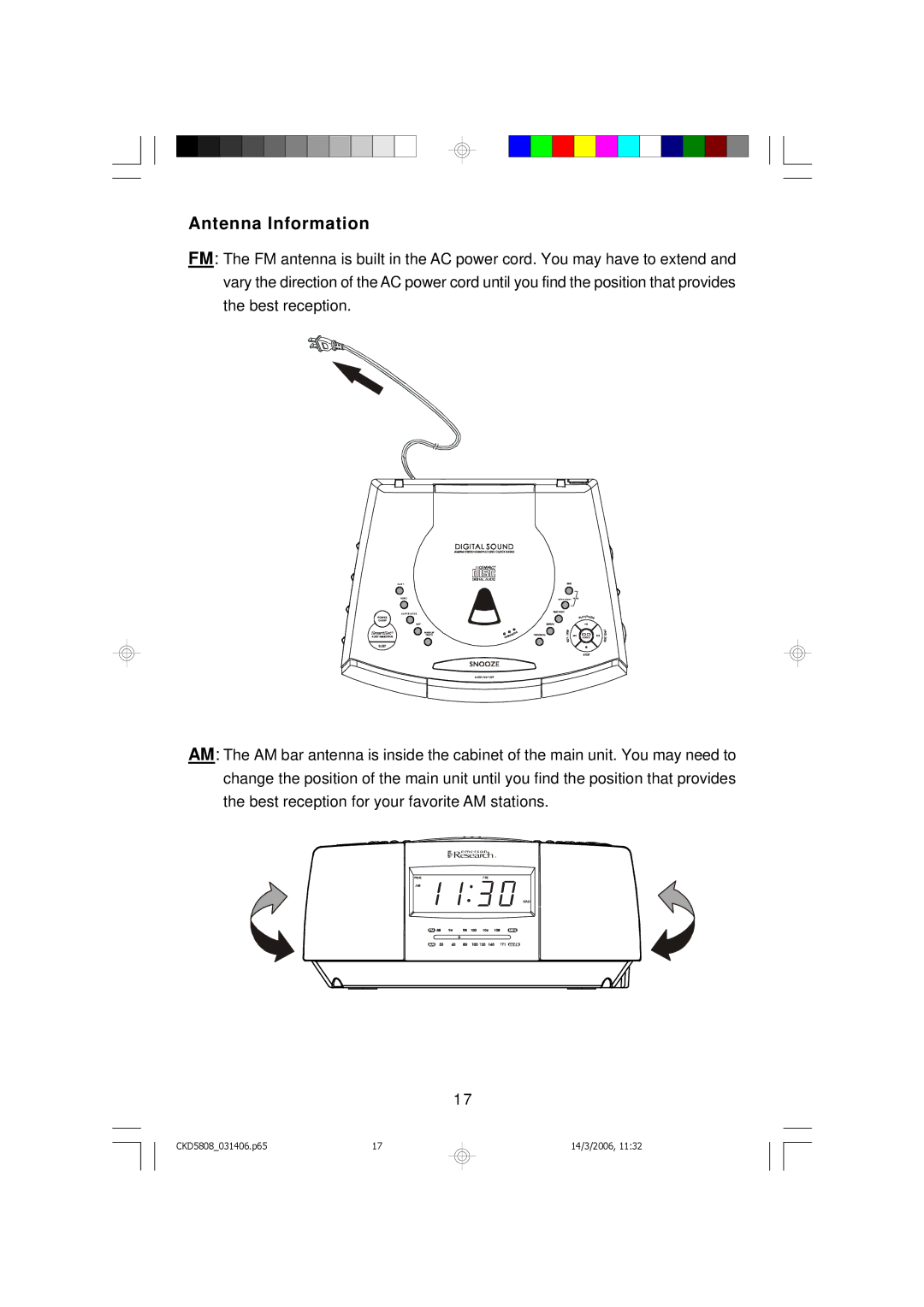 Emerson CKD5808 owner manual Antenna Information 