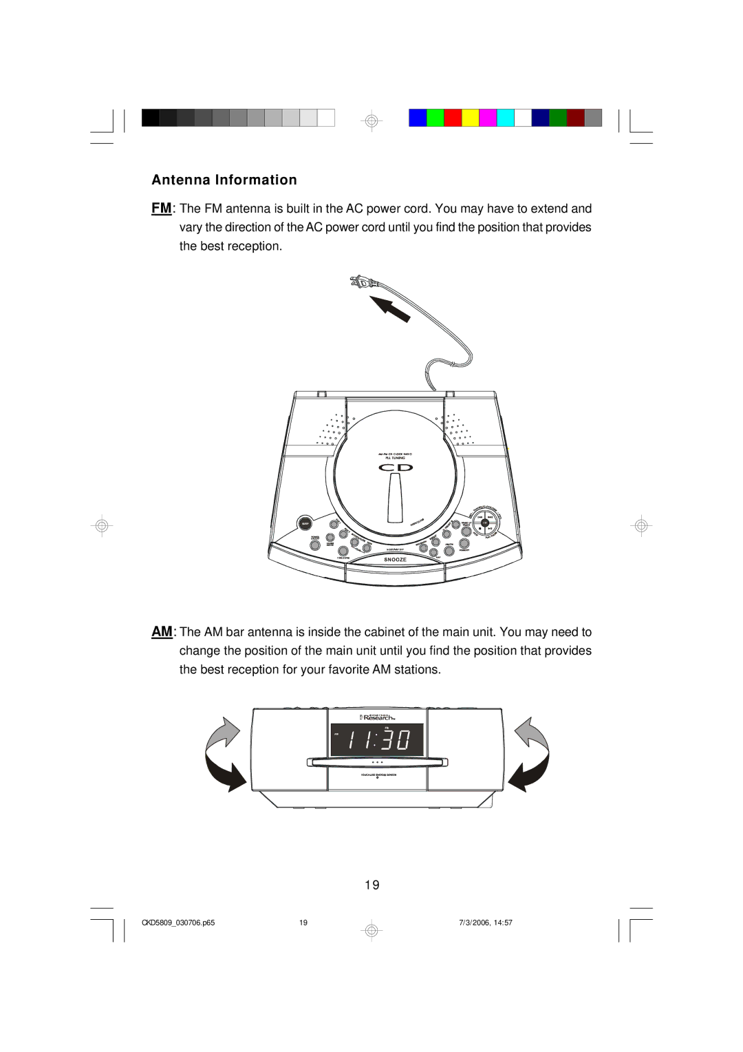 Emerson CKD5809 owner manual Antenna Information 